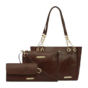 Bagsy Malone Vegan Leather Stylish Tote Bag Pack of 3