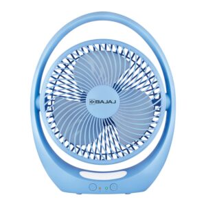 Bajaj Pygmy Mini Fan 178MM with LED Rechargeable USB Blue Rs. 1430