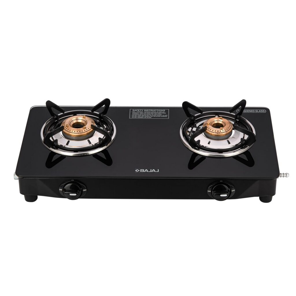 Bajaj Ultra 2 Burner Gas Stove Black Rs. 2161