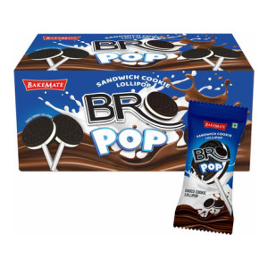 BAKEMATE Bro Pop Sandwich Cookie Lollipop Chocolate