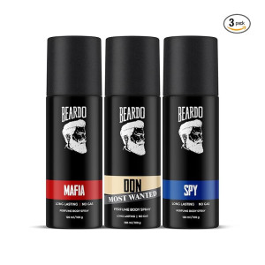 Beardo Deodorant Perfume Body Spray Set For Men (Spy, Mafia, Don)