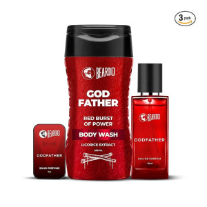 Beardo GodFather Grooming Set for Men (Body Wash, Solid Perfume & Perfume)
