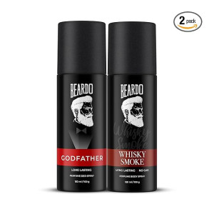 Beardo Godfather & Whisky Smoke Perfume Body Spray Combo (Set of 2) Citrus Aromatic Spicy Long Lasting