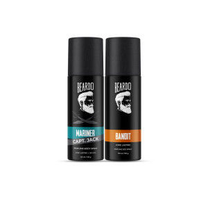 BEARDO Set of 2 Long Lasting Perfume Body Spray 120 ml each