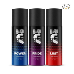 Beardo Power, Lust & Pride Perfume Body Spray (Set of 3)