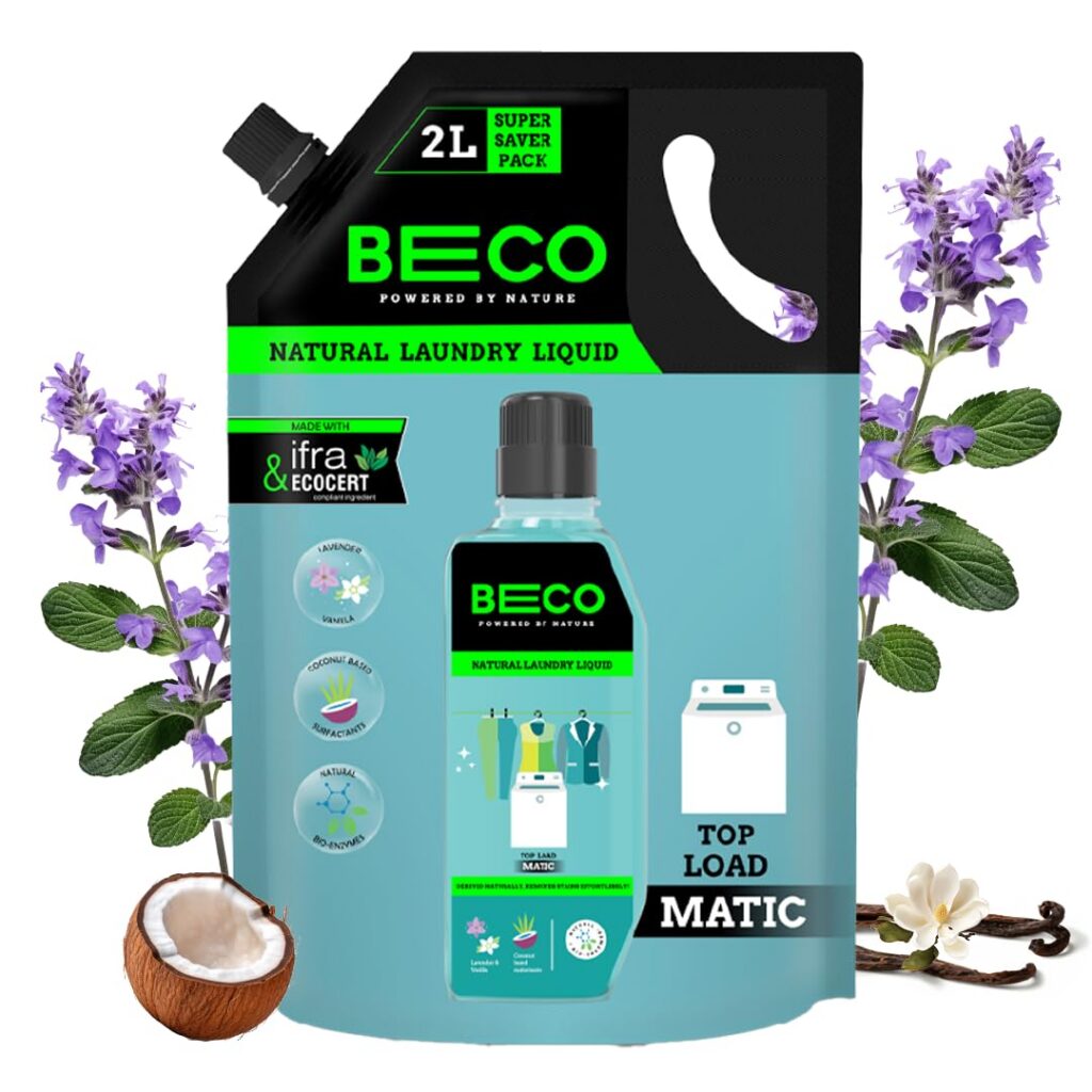 Beco Natural Liquid Detergent Top Load 2L Refill