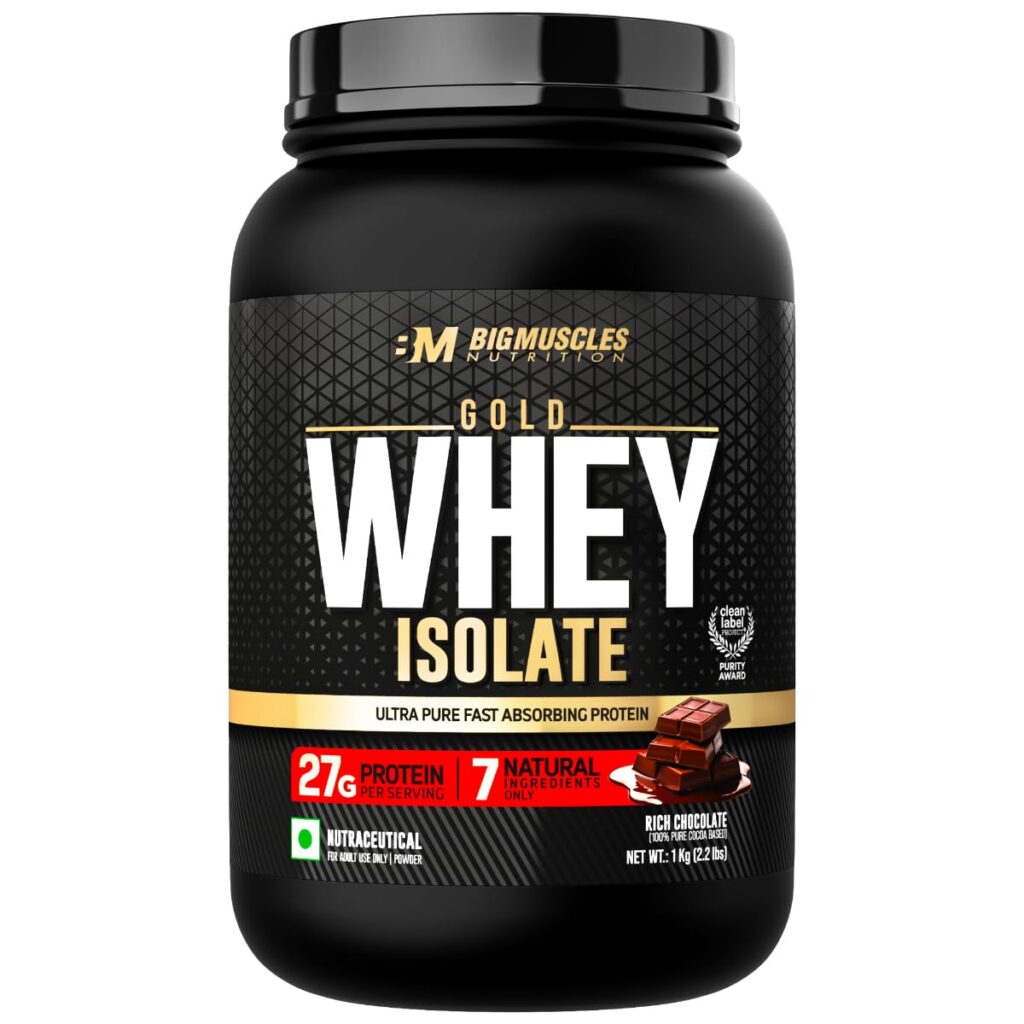 Bigmuscles Nutrition Gold Whey Isolate 1kg (Rich Chocolate)