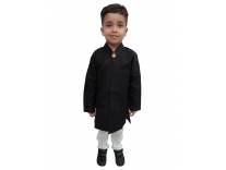 Deal Black Achkan & White Churidar Pyjama 3