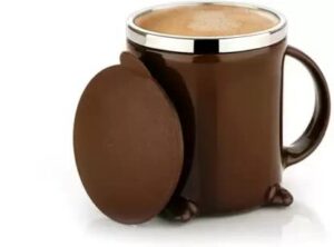 Black Olive Coffee Mug with Lid 200 ML