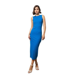 Black Rib Back Cut-Out Midi Dress