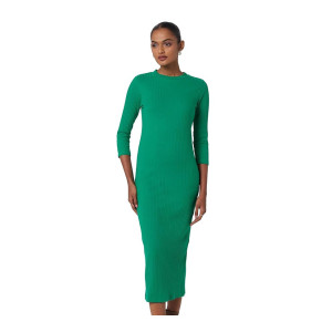 Rib Mock Neck Midi Dress
