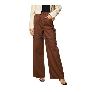 Blue Zipper Design Baggy Jeans