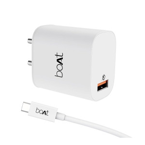 Boat 18W QC 3.0 Fast Charger with Smart IC Protection & Type C to Type C Cable