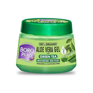 Boroplus Aloe Vera Gel With Green Tea 100% Organic For Skin & Hair, 200ml