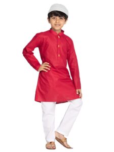 Deal Boys Maroon Cotton Blend Kurta Pyjama Set Rs. 155 Amazon