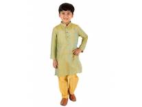 Deal Boys Pink and Gold Silk Kurta Pyjamas Rs. 318