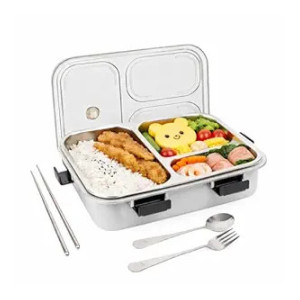 Brand Conquer Leak-Proof Stainless Steel Lunch Box with Cutlery