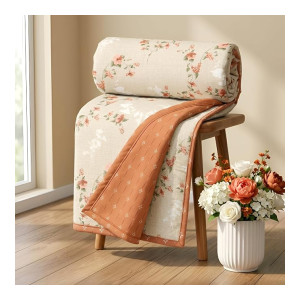 BSB HOME 280 GSM Reversible Dohar for Single Bed, Ultra Soft AC Blanket, Lightweight All Season Comforter, Breathable Summer Quilt, Floral Printed Blanket, 60 x 88 Inches (152 x 224 cm) – Sage Floral at Rs499 | Amazon Deal