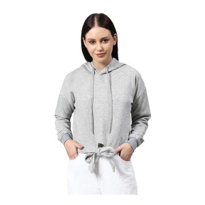 Campus Sutra Cotton Women High Neck Sweatshirt