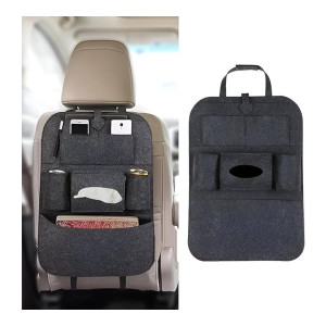 Multi-Pocket Felt Organizer for Car Seat Back