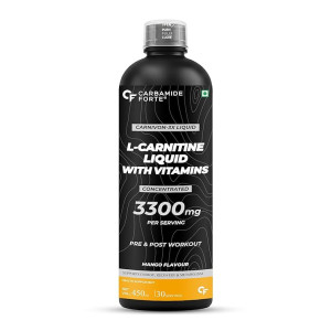 Carbamide Forte L Carnitine Liquid 3300mg with Vitamins for Workout, Mango 450ml