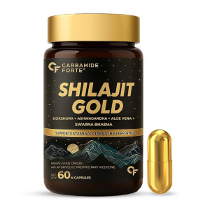 Carbamide Forte Shilajit Gold Capsules with Swarna Bhasma & Ashwagandha