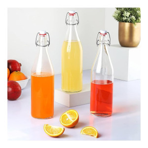 CELLO Aquaria Glass Water Bottle Set of 3 (1000 ml)