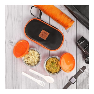 CELLO MF Micro Insulated Lunch Box with Stainless Steel Inner & 2 Containers