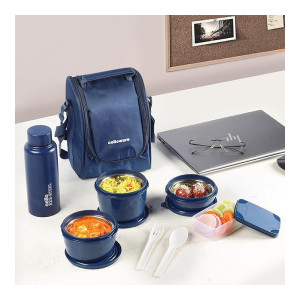 CELLO MF All in One Lunch Box Set with Jacket & Steel Bottle