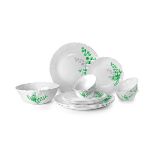 Cello Opalware Aqua Leaves Dinner Set (13 Units)