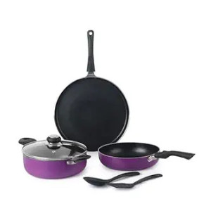 Cello Prima Multipurpose Non-Stick Cookware Set | Aluminium | Induction Base