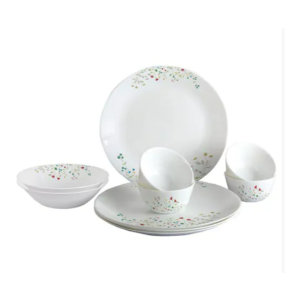Cello Zarah Garden White Opalware Dinner Set 10 Pcs