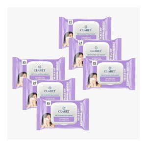 Claret Gentle Makeup Removal Wet Wipes (Pack Of 6)