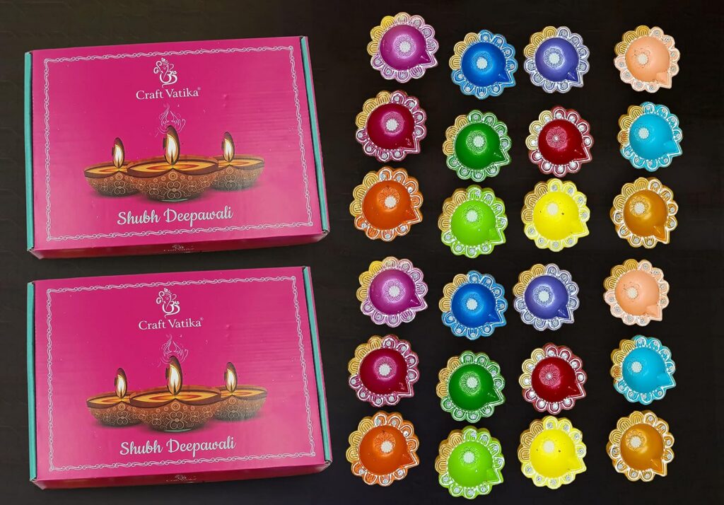 CraftVatika 24 Clay Diyas Diwali Decoration