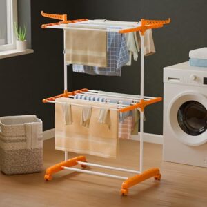 Clothes Drying Rack with Wheels Portable Foldable Wings Rs. 998