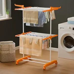 Clothes Drying Rack with Wheels Portable Foldable Wings Rs. 998