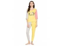 Clovia Cotton Quote Print Top & Jogger Set Rs. 629 Deal