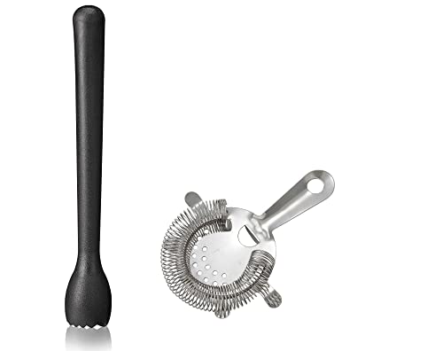 Cocktail Strainer & Muddler Set