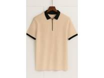 Conway Men’s Beige Zip Neck T