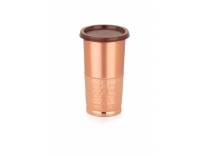 ATTRO Copper Tumbler with Lid 450ml Matte Hammer Rs. 308