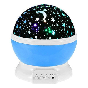 Crackles Star Light Rotating Projector Lamp with Colors and 360 Degree Moon Star Projection