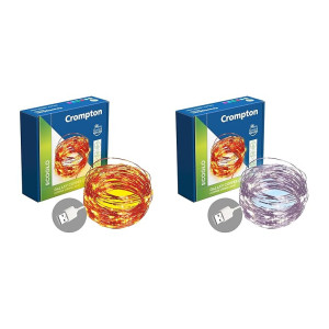 Crompton Galaxy Decoration Copper USB Powered String Fairy Lights (10 Meters, 100 LED)