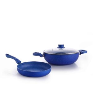 Crystal Kadai Fry Pan Set 2Pcs Blue Rs. 645 Amazon Deal