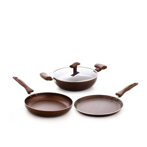 Crystal Vivid Series Induction Bottom Nonstick Cookware Set – 4 Pcs
