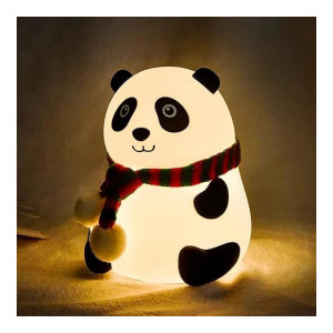 Cute Panda Silicone Night Light, 7-Color Changing Lamp