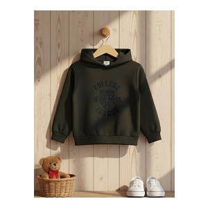 Cutiekins Boys Printed Hooded Pullover Sweatshirt