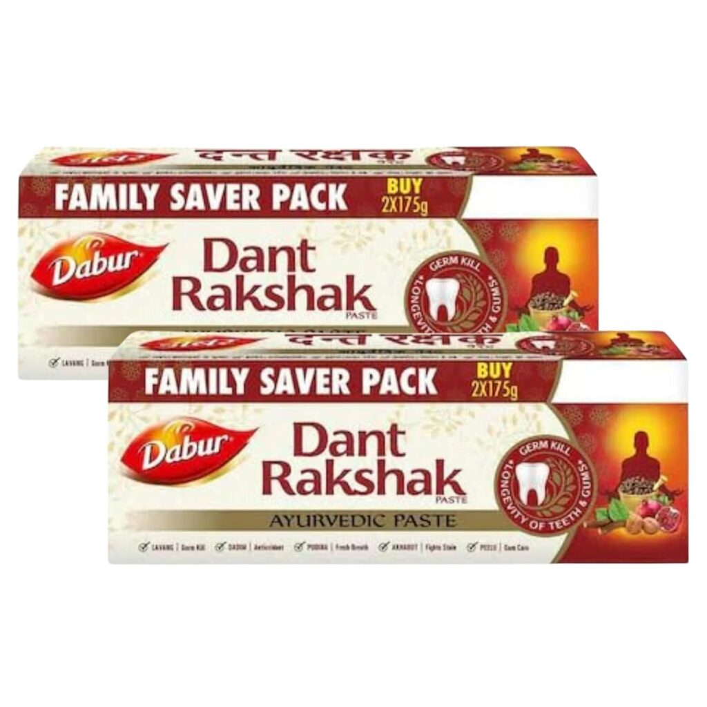 Dabur Dant Rakshak Toothpaste 700g (175g x 4) – Ayurvedic Toothpaste Deal