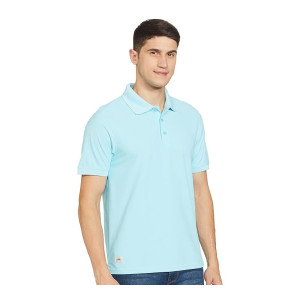 Deniklo Men’s Cotton Rich Half Sleeve Regular Fit Solid Polo T-Shirt