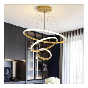 Desidiya Modern Double 3-Ring LED Warm White Pendant Light