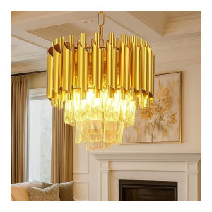 Desidiya Modern Crystal Chandelier 150W Decorative Pendant Light